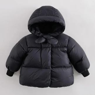 MARC & JANIE-Chaqueta de plumón ultraligera con capucha para niñas, chaqueta de invierno, tejido a prueba de tres, almacenamiento térmico de grafeno, serie francesa, 221870