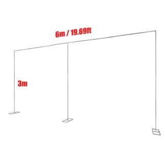 Soporte de fondo para arco de boda de 6m/20 pies, marco de metal resistente para fotografía de cumpleaños y ceremonia, color plateado