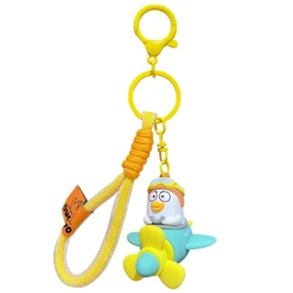 LLavero de pato pequeño Liu 3D, colgante de mochila escolar con avión pequeño giratorio de dibujos animados, llavero loco bonito y creativo, accesorios para bolso