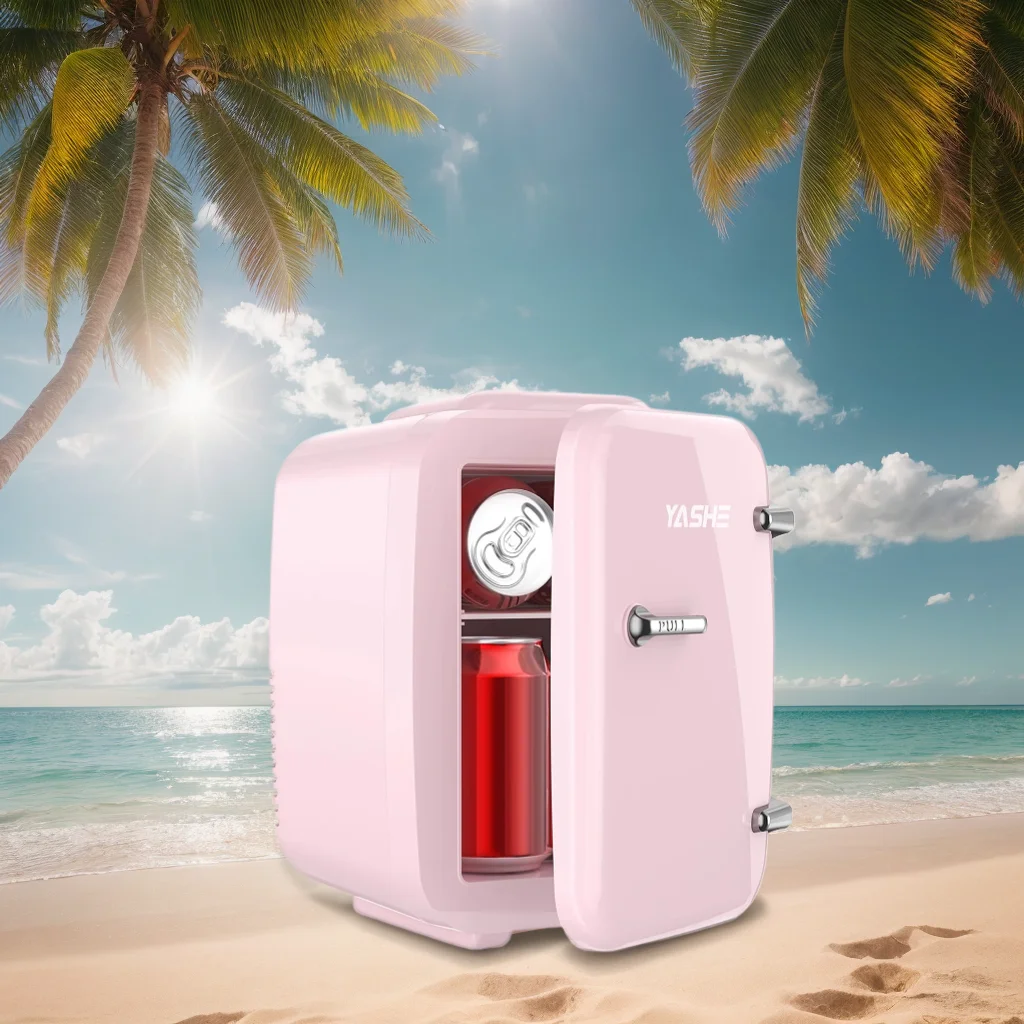 Mini refrigerador de 4L para coche, refrigerador silencioso de doble uso para dormitorio, pequeño refrigerador portátil para coche de refrigeración para exteriores