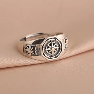Anillos de estrella de Poseidón simples a la moda para mujer, anillo de dedo índice con apertura de cobre Retro Hip-hop, accesorios de joyería gótica Gif