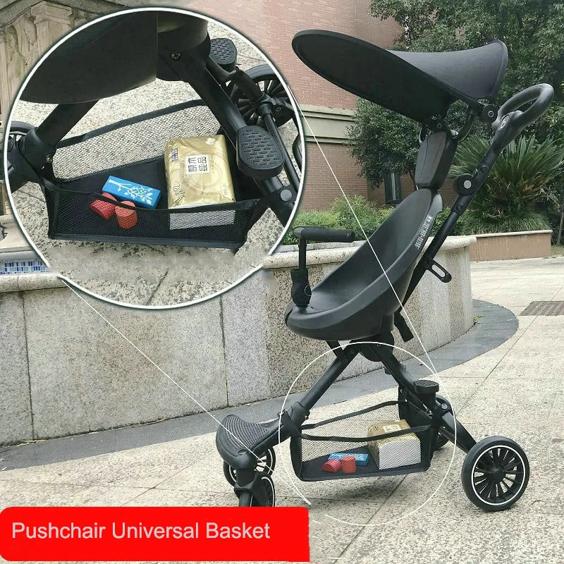 Bolsa colgante para cochecito de bebé, bolsa de malla de almacenamiento portátil, cesta de almacenamiento para cochecito de bebé, bolsa colgante, marco inferior de bolsillo