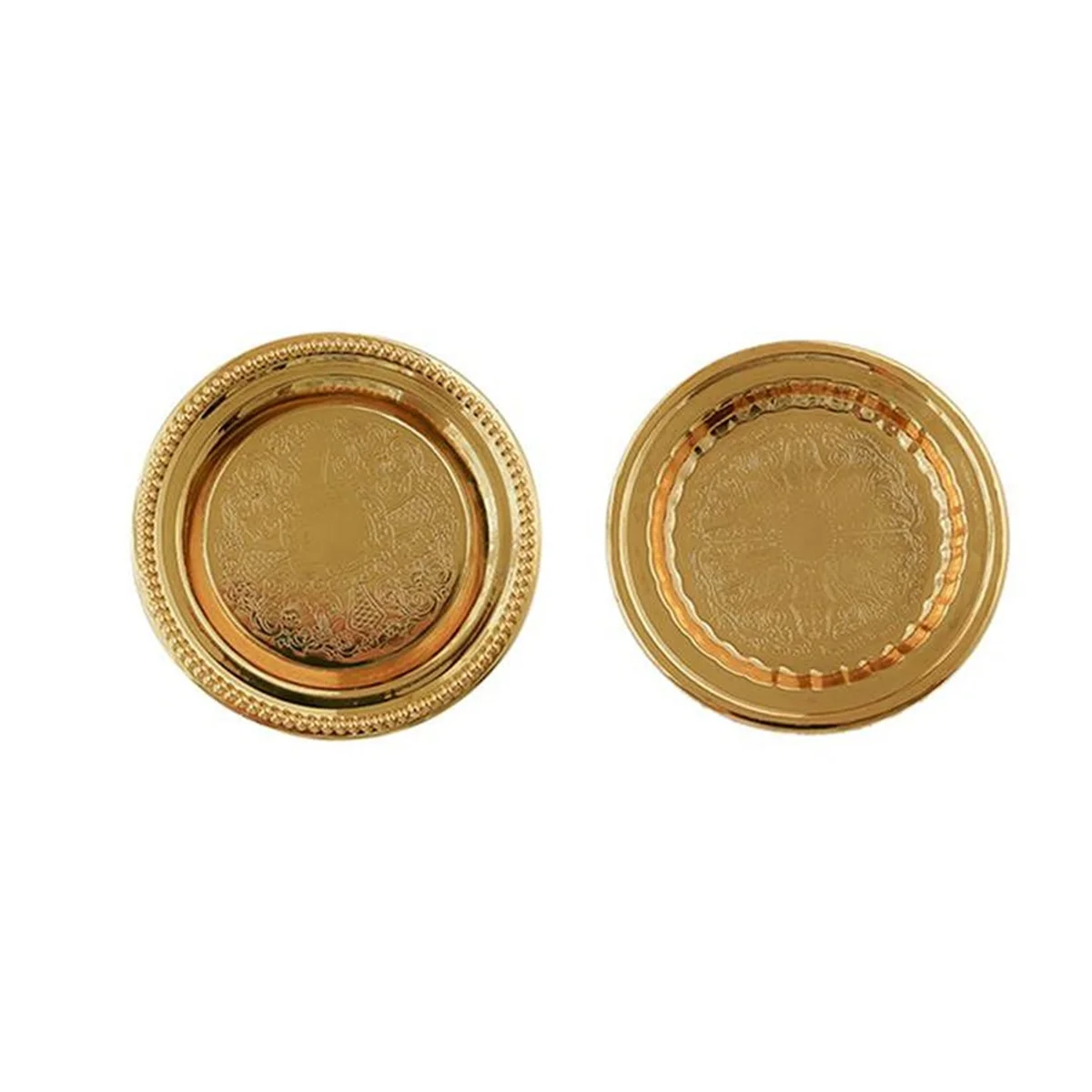 Bandeja de joyería vintage ATTU, bandeja redonda de almacenamiento con punto redondo de encaje + bandeja de borde plano