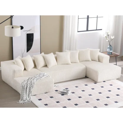 Sofá seccional Modular de 131 pulgadas, sofá en forma de U, Chaise Lounge, tela a rayas, sofá tapizado de 4 plazas para sala de estar