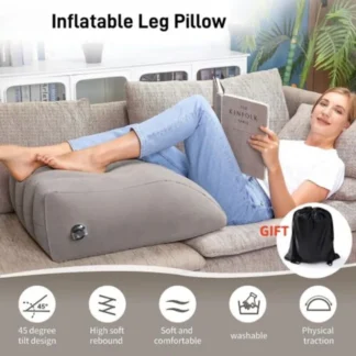Almohada de elevación de piernas, cojín de venas, protección de rodilla para dormir, reposapiés de cuña inflable, comodidad, mejora la circulación sanguínea, Reduce la hinchazón
