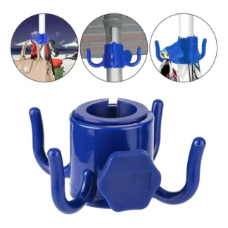 Gancho para sombrilla de playa, estante colgante para acampar al aire libre, cierre de viaje, gancho de 4 puntas para toallas, bolsos, sombreros, gafas de sol