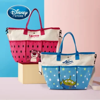 Bolso de mano de lona de Disney para mujer, bolsa de mano de gran capacidad con dibujos animados de Lotso Alien, bolso de compras para niña, bolsos de hombro con correas de hombro