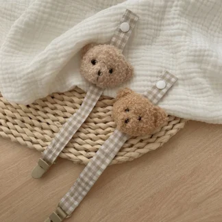 Lindo oso bebé chupete Clip cadena soporte para chupete chupete Clips Correa soporte para pezones alimentación infantil accesorios para bebés