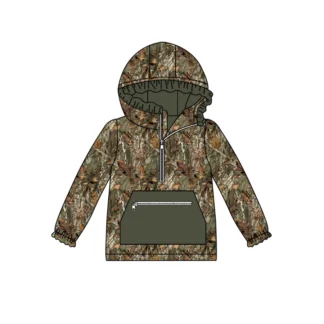 Ropa de Boutique para niños, Tops con capucha de manga larga, ropa para niñas, ropa para bebés, tela de rama de árbol, venta al por mayor