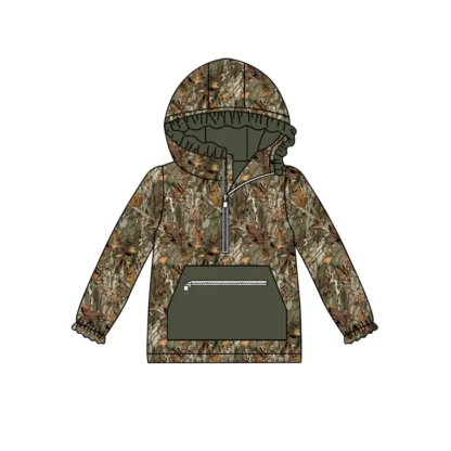 Ropa de Boutique para niños, Tops con capucha de manga larga, ropa para niñas, ropa para bebés, tela de rama de árbol, venta al por mayor