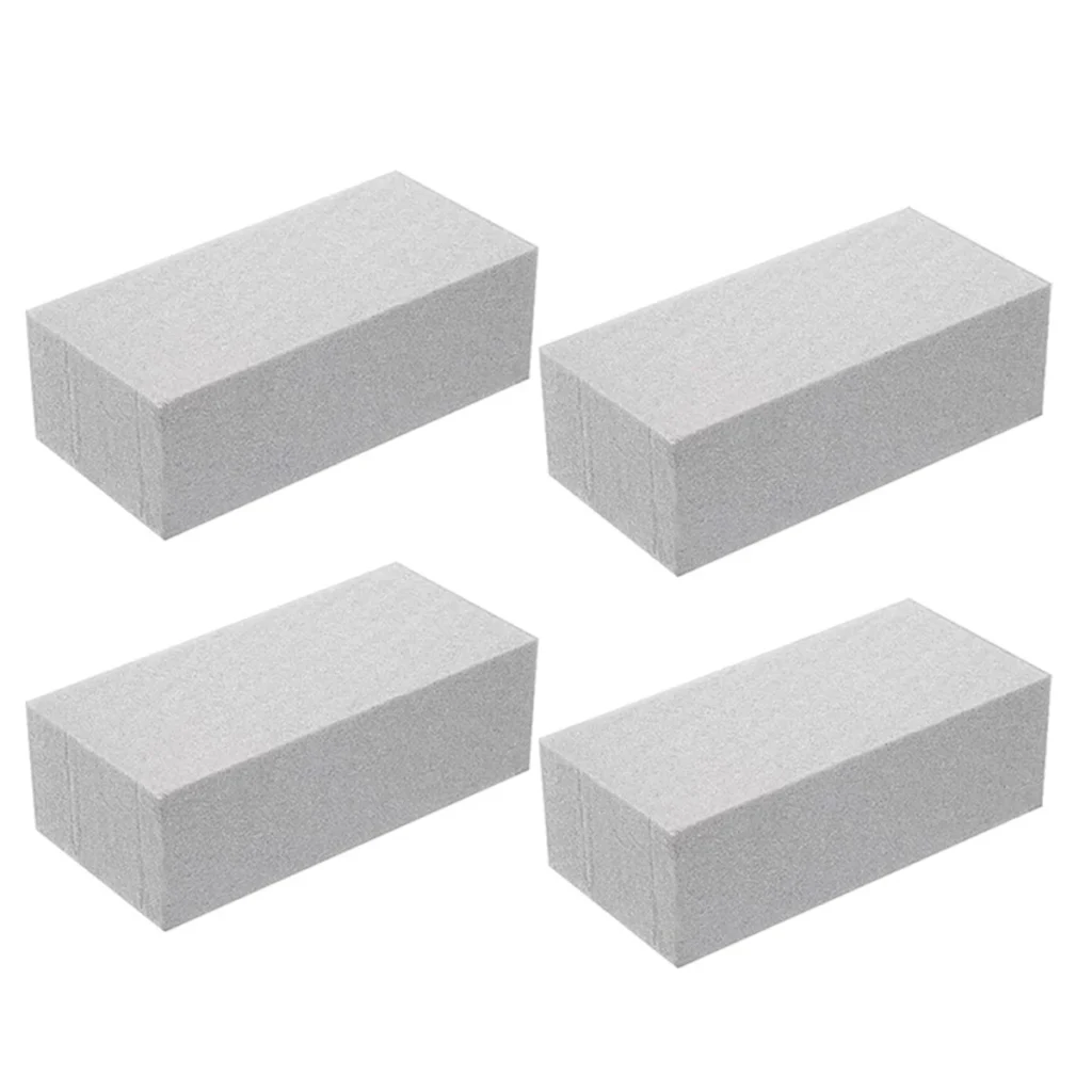 Espuma Floral seca para ladrillos de espuma Floral húmeda, bloques de floristería grises para arreglo floral, 4 Uds.