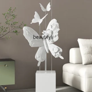 Soporte de suelo de mariposa de lujo para sala de estar, adorno grande para el hogar, sofá, TV, gabinete, entrada, regalo de inauguración de la casa