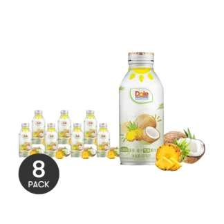 Jugo brillante de coco de piña DU LE, 8 paquetes, 13,53 floz * 8 paquetes