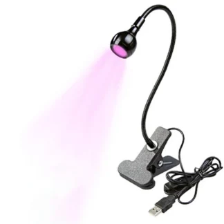 Lámpara de uñas LED UV - Mini lámpara de uñas LED Lámpara de gel X para uñas con clip de seguridad Luz LED giratoria, negro