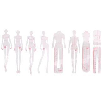 Reglas de ilustración de moda, plantillas de bocetos, regla de costura, patrones humanoides, diseño de ropa, medición, combinación