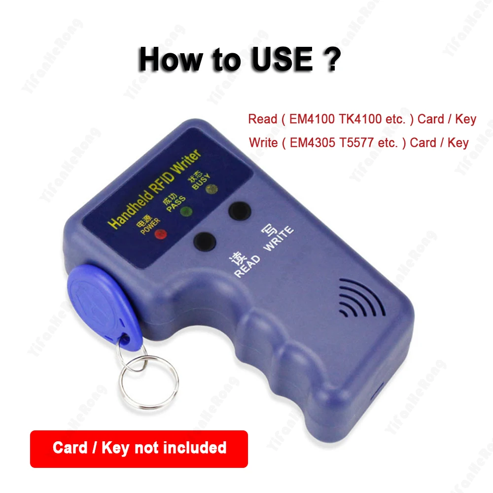 Lector RFID de mano inteligente, copiadora de llaves de 125Khz, programador de insignias TK4100, T5577, EM4305, duplicador de copia de Token, escritor EM4305