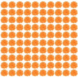 Cabezas de flores de caléndula a granel, 100 cabezas de piezas para guirnaldas, artesanías, flores falsas de caléndula de seda, naranja