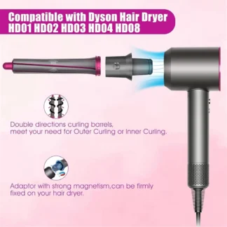 Nuevos accesorios de cepillo voluminizador de barril para rizar el cabello con adaptador para secador de pelo Dyson Airwrap que convierte en estilizador de cabello