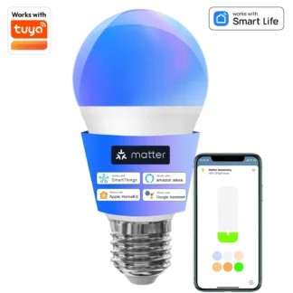 Bombilla inteligente Wifi Matter RGB E26 bombilla Led soporte para hogar inteligente Tuya y Matter funciona con Alexa Google Home Apple Homekit Siri