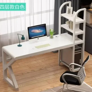 AILICHEN Escritorio de diseño minimalista para el hogar, combinación de estantería, escritorio integrado, dormitorio, escritorio de escritura para estudiantes