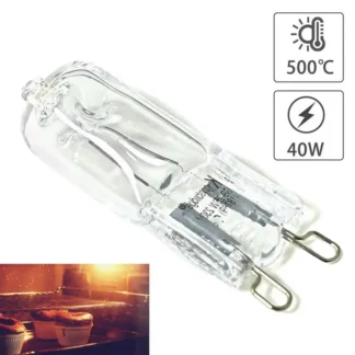 Lámpara halógena duradera resistente a altas temperaturas con luz para horno G9 de 40W para refrigeradores, hornos y ventiladores