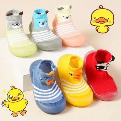 Accesorios de fotografía recién nacido, zapatos para niños pequeños de dibujos animados, calcetines de suelo para bebé con patrón de animales, suela de silicona antideslizante, zapatos para niños y niñas