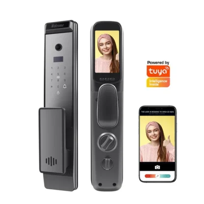 004 Camakt Tuya Wifi 3d reconocimiento facial cerradura de puerta inteligente con cámara Cerradura biométrica de seguridad de huellas dactilares cerradura inteligente
