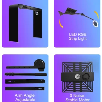Cabina de fotos superior 360 RGB Anillo de luz Smartphone IPAD Selfie Video Rotación