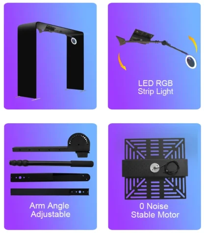 Cabina de fotos superior 360 RGB Anillo de luz Smartphone IPAD Selfie Video Rotación