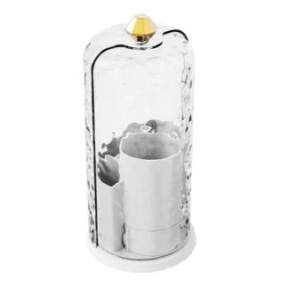 Caja de almacenamiento de brochas de maquillaje A72P con tapa transparente, gran capacidad, soporte para brochas de maquillaje giratorio de 360 grados, organizador acrílico A