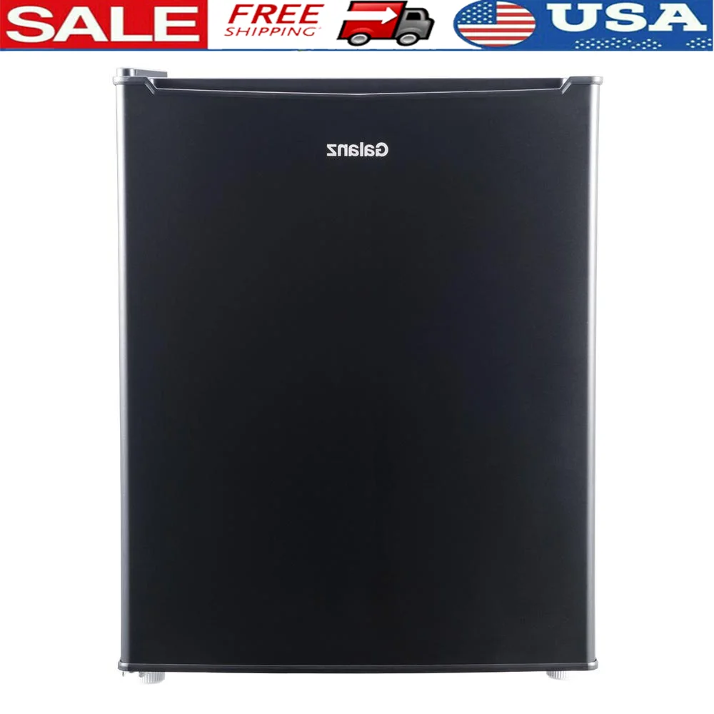 Mini refrigerador de 2,7 pies cúbicos, puerta única, puerta Reversible de bajo consumo, congelador de media ancho, termostato ajustable, 2 estantes extraíbles