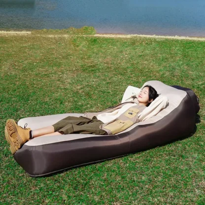 Sofá cama inflable para parejas, sofá de aire plegable para acampada al aire libre, relajación romántica de la naturaleza, Divano