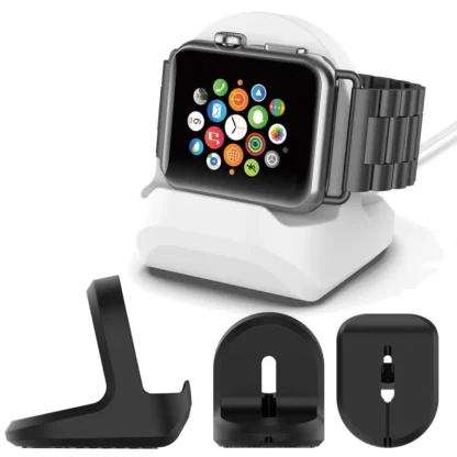 Soporte de cargador de silicona para Apple Watch Serie 8 Ultra 7 6 5 4 3 2 SE Iwatch estación de carga soporte de escritorio cargador