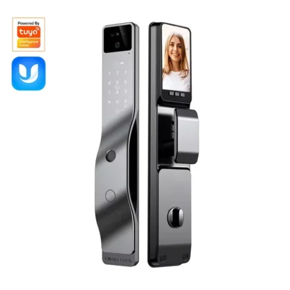 003 cerradura de puerta delantera inteligente de entrada sin llave con reconocimiento facial 3d al por mayor con cámara wifi
