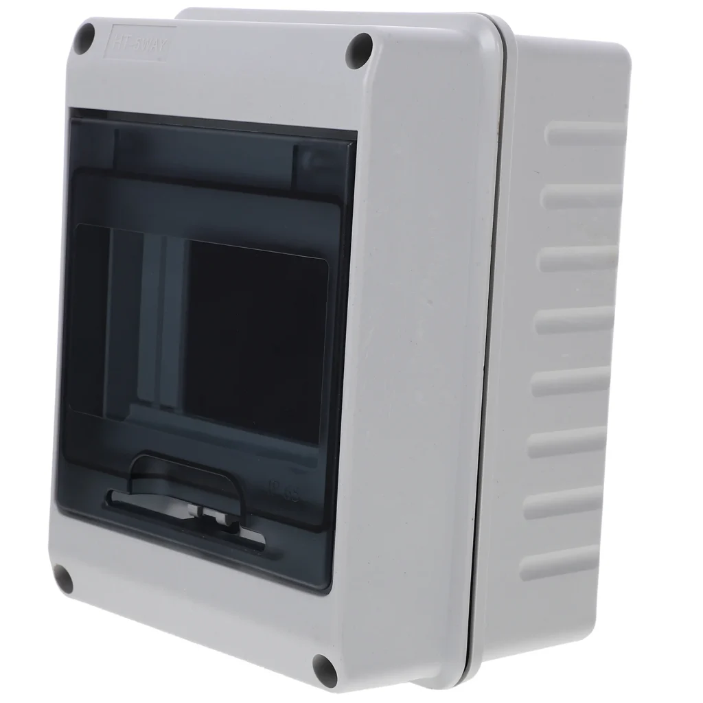 Caja de distribución de 5 vías IP65, ventana transparente impermeable, caja protectora de plástico eléctrica para exteriores