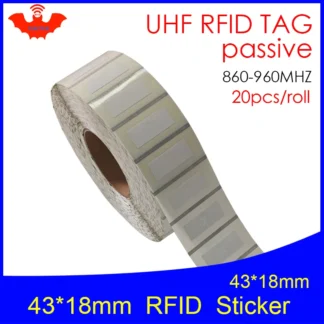 Etiqueta Adhesiva RFID UHF NXP U8, etiqueta de cobre imprimible de 43x18mm, 915mhz, 868mhz, EPC, 6C, 20 piezas, envío gratis