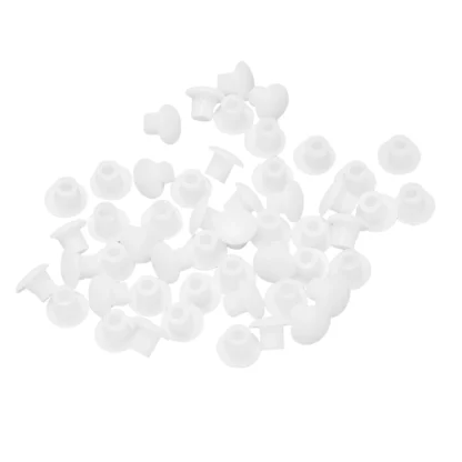 Tapa de rosca de cubierta redonda de plástico, color blanco, 50 Uds. Para orificio de 5mm de diámetro