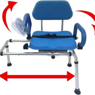 Silla de ducha deslizante con carrusel saludable, banco de transferencia para bañera con asiento giratorio, acolchado de primera calidad, brazos giratorios, Spa ajustable