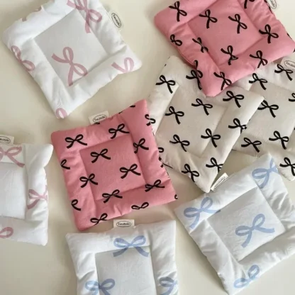 Posavasos de algodón con lazo coreano, tapete de joyería para almacenamiento de llaves, tela gruesa de doble cara, accesorios portátiles con cordón dulce