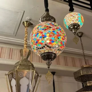 Lámpara tailandesa decorativa de cristal para restaurante, candelabro turco de color para habitación privada de país americano, bar y club