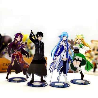 Sword Art Online Kirito Asuna Leafa Yuuki soporte acrílico MODELO DE figura soporte de placa de doble cara adorno de pastel anime
