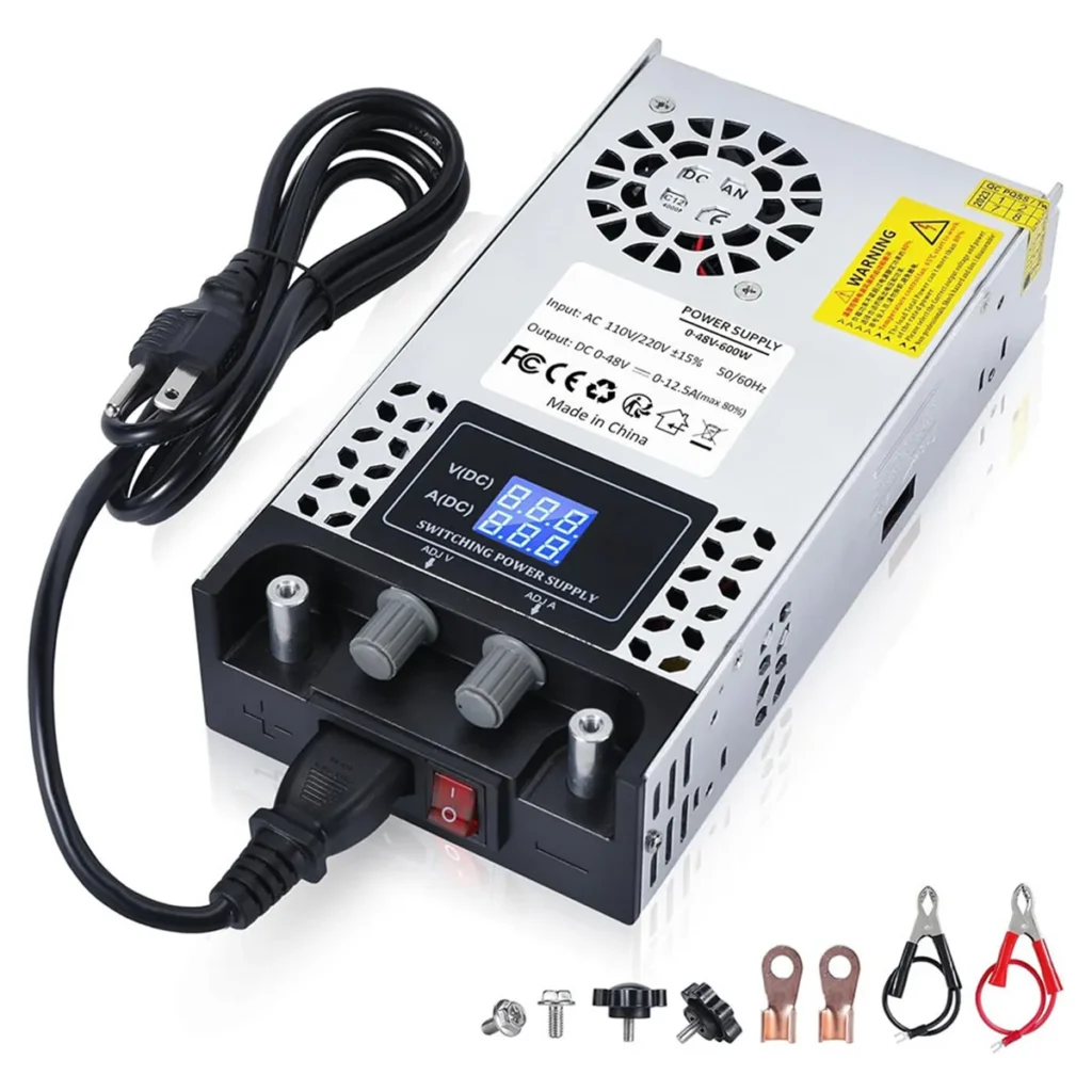 Convertidor de CA a CC T35C, fuente de alimentación de 60V CC ajustable 0-60V 0-10A SMPS Max 600W, fuente de alimentación conmutada, enchufe estadounidense