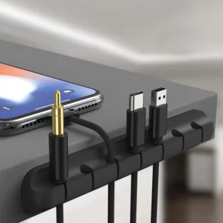Organizador de Cables de silicona, enrollador de Cable de carga USB, soporte para ratón, teclado, auriculares, organizador de cables, Clips