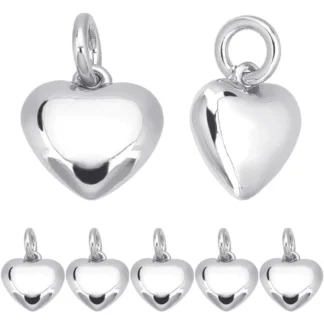 1 caja de dijes de corazón pequeños chapados en oro de 18K/24K, colgantes de corazón 3D con anillo de salto para el kit de fabricación del día de la madre