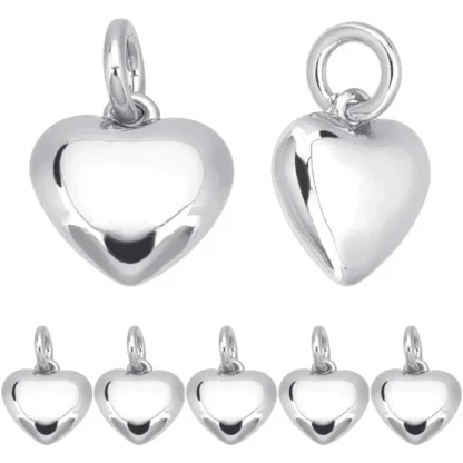 1 caja de dijes de corazón pequeños chapados en oro de 18K/24K, colgantes de corazón 3D con anillo de salto para el kit de fabricación del día de la madre