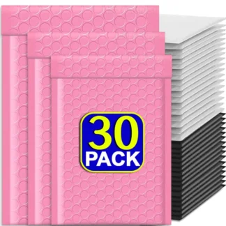 30-10 Uds. Sobre de burbujas negro/rosa autosellado acolchado sobres de burbujas paquetes de envío impermeables para suministros de maquillaje de joyería