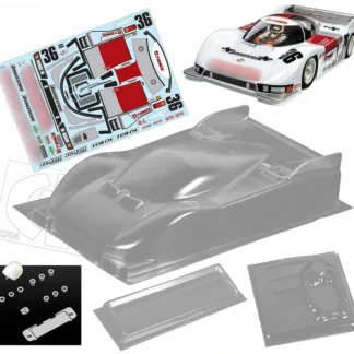 TC784 1/12 Toyouta 84C carcasa de carrocería Lexan transparente con ala trasera y hoja de calcomanía para coche RC Drift chasis de 204mm