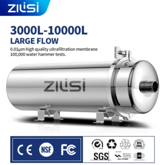 Sistema de filtro de agua de alto flujo para toda la casa Filtro de agua mineral de acero inoxidable 5000L-8000L PVDF reutilizable dura exceder 5 años