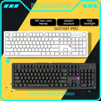 Teclado mecánico inalámbrico para jugar GS, 13ms, baja latencia, 75/84/104 teclas, intercambiable en caliente, tecla completa, batería de gran capacidad personalizable