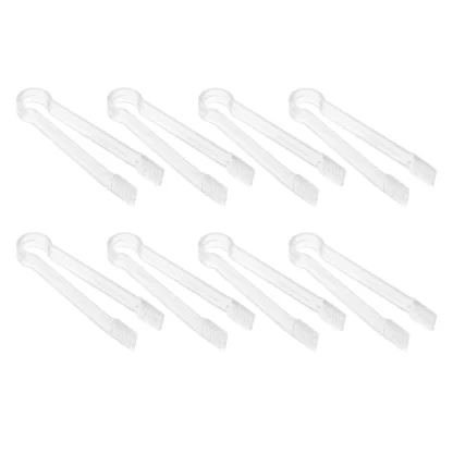 8 Uds. Pinzas de plástico para servir Buffet, Mini utensilio para servir, pinzas para aperitivos, pinzas de cocina transparentes, hielo pequeño de 6,3 pulgadas